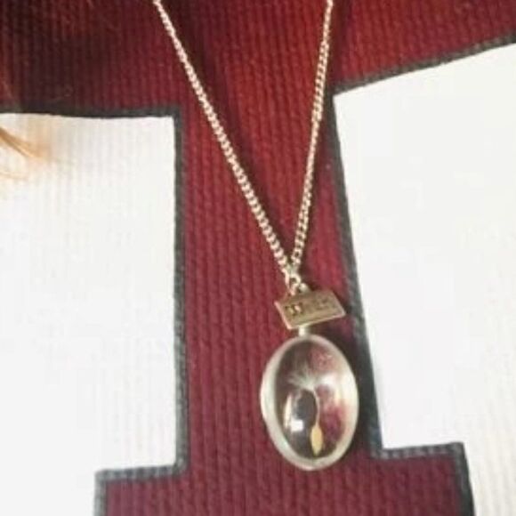 SILVER DANDELION NECKLACE WITH HANGING WISH CHARM - Picture 6 of 12